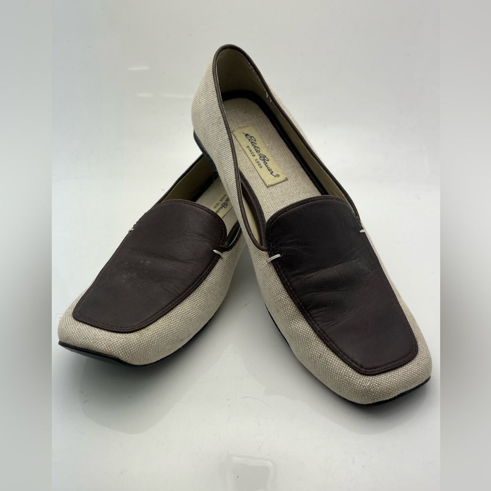 Eddie Bauer Women's Natural Fiber Leather Lined Loafers Size 7 Item # 20-0512